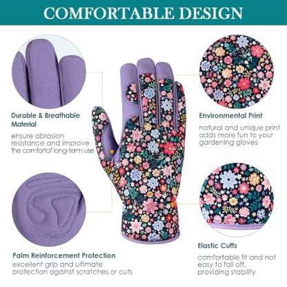 Gardening Gloves,Garden Gloves for Women Firm Grip Breathable Thorn Proof - color: Purple Gloves