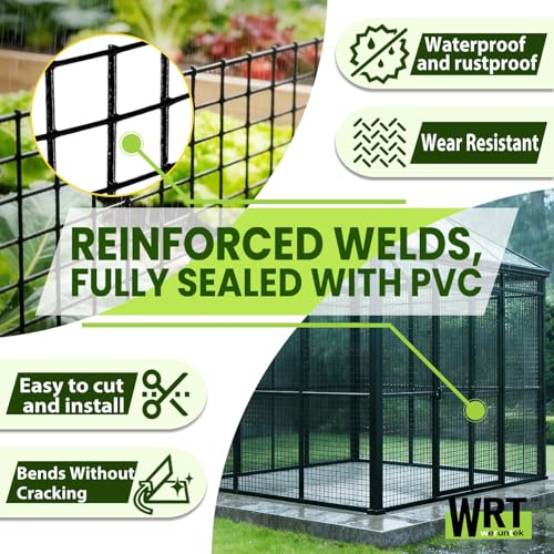 1/2" Hardware Cloth, 24 in x 100 ft, 19 Gauge Black PVC Coated Welded Mesh - size: 1/2inch 24"x100'