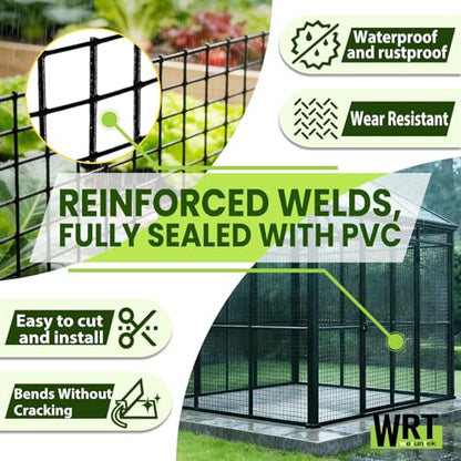 1/2" Hardware Cloth, 24 in x 100 ft, 19 Gauge Black PVC Coated Welded Mesh - size: 1/2inch 24"x100'