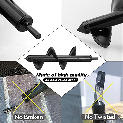 Auger Drill Bit for Planting Ruooson 3.7X11.8 in Garden AugerSpiral, Easy Planter Rapid Planter Plant for 3/8" Hex Drive <1Pcs>. (3.7x11.8 in) - size: 3.7x11.8 In