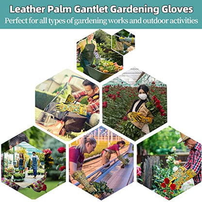 Thornproof Rose&Cactus Gardening Gloves,Gauntlet Garden Glove,Gifts - color: Sunflower, size: Medium