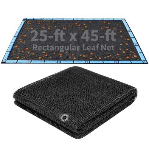 Blue Wave BWC570 25-ft x 45-ft Rectangular Leaf Net In Ground Pool Cover,Black - size: 45' x 25' (Rectangular)