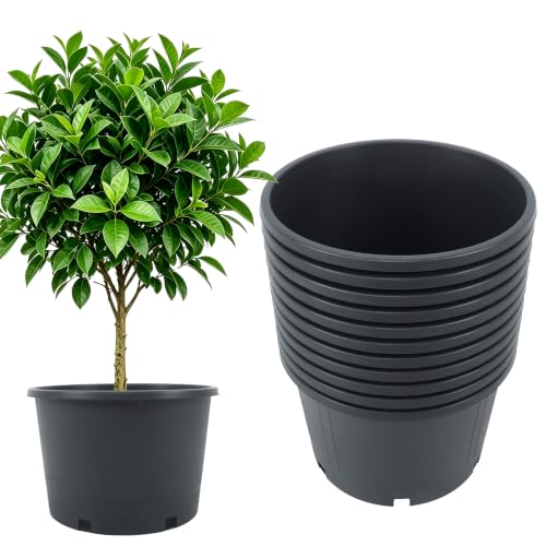 Planter Nursery Pots 5 Gallon Pots for Plants 10Pack - color: Black, size: Round-13inch-10pcs