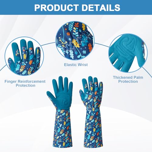 Gardening Gloves for Women, Rose Pruning Thorn Proof Women garden gloves, with Long Forearm Protection for garden Work - size: X-Large