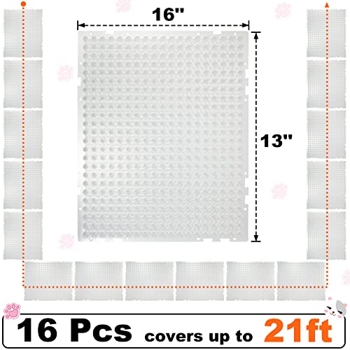 Nuanchu 16 Pack Cat Mat with Spikes, Pet Deterrent Outdoor, Clear - color: Clear