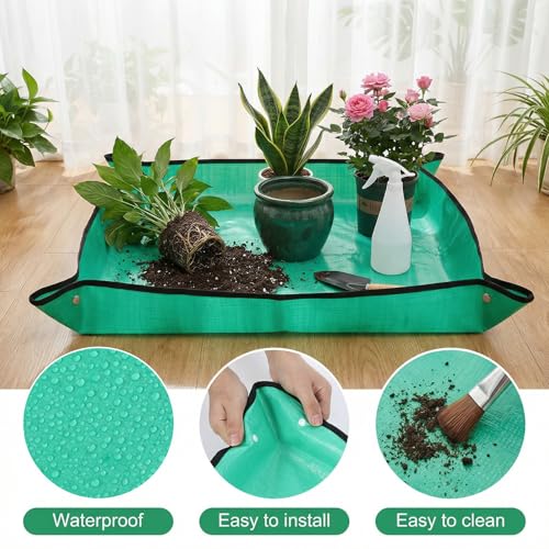2 Pack Green Repotting Mat for Indoor, Potting Mat Plants Transplanting