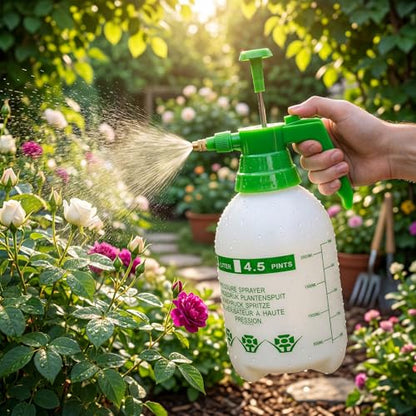 2 Set Handheld Pump Sprayers 0.5 Gallon Water Spray Bottles 2l Garden Plant Pump Sprayers with Adjustable Steel Nozzle Extended Rod for Plant Mist Watering Cleaning Spraying Fertilizing - color: White, size: 2L
