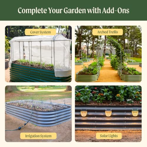 Vego garden Aluzinc Raised Garden Bed Kits, 17" Tall 6 in 1 Modular Metal Raised Planter Bed for Vegetables Flowers Patio Ground Planter Box, Terra Cotta - color: Terra Cotta