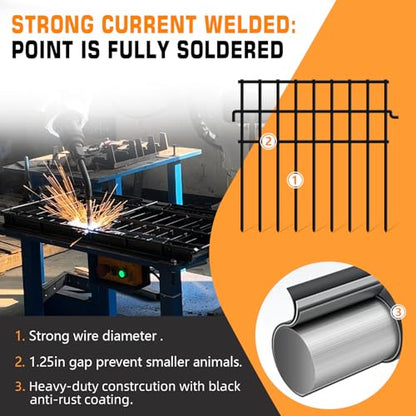 35 Panels Animal Barrier Fence No Dig, 37.92ft(L) X 12in(H) Rabbit Fences Ground Defense Border Small Metal Fencing, Dog Under Barriers Blocker for Garden, Flower Bed, Patio - size: 35 Panels, 37.92 ft(L) X 12 in(H)