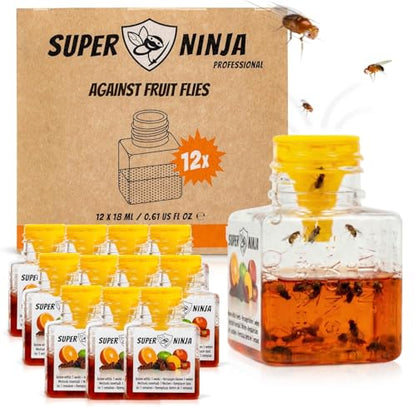 Super Ninja Fruit Fly Traps for Indoors, 12 Pack - size: 12 Traps