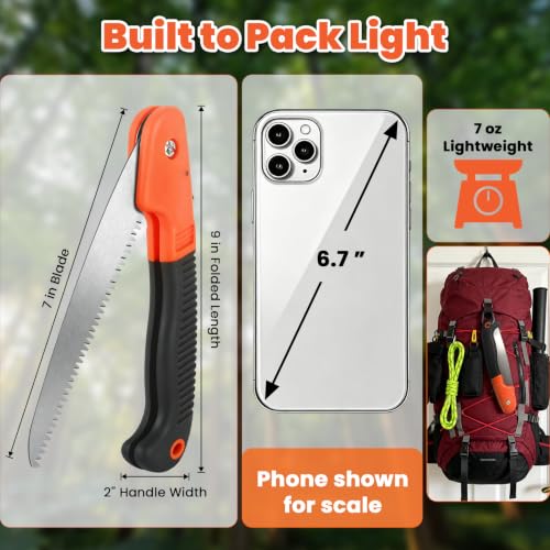 Hand Saw for Wood Cutting Foding Pruning Saw Branch Cutter for Tree 7 Inch