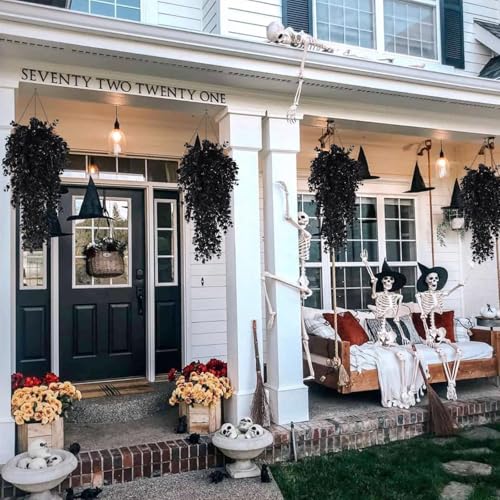 RECUTMS 4PCS Black Artificial Hanging Eucalyptus Plants for Halloween - color: Black