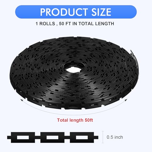 Wesiti 50 Ft Plastic Chain Lock Tree Tie, 1/2 Inch Wide Adjustable - size: 50 FT
