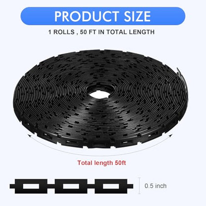 Wesiti 50 Ft Plastic Chain Lock Tree Tie, 1/2 Inch Wide Adjustable - size: 50 FT