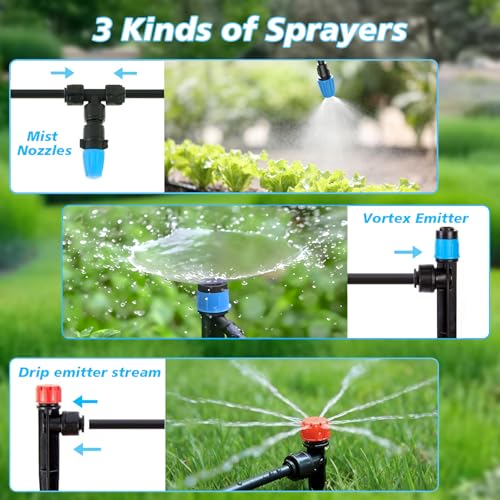 230FT Drip Irrigation System with 1/4" & 1/2" Tubing