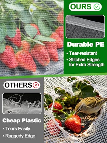 Alphatool 8x25ft Large Garden Netting, Ultra Fine Mesh Plant Covers - size: 8 x 25 ft