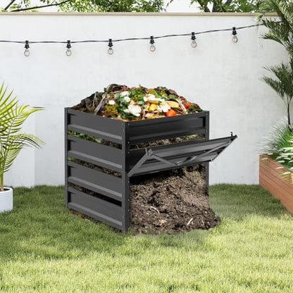 Compost Bin Outdoor -170 Gallon Metal Mesh Rust-Proof Coating Composter - size: 170 Gallon - 31.5(L)*31.5(W)*39.4(H)inch