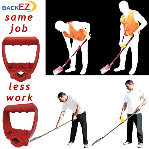 Back-Saving Tool Handle Attachment, EVR-Grip Upgrade, Labor-Saving Ergonomic Shovel Add-on Handle, RED - color: Red