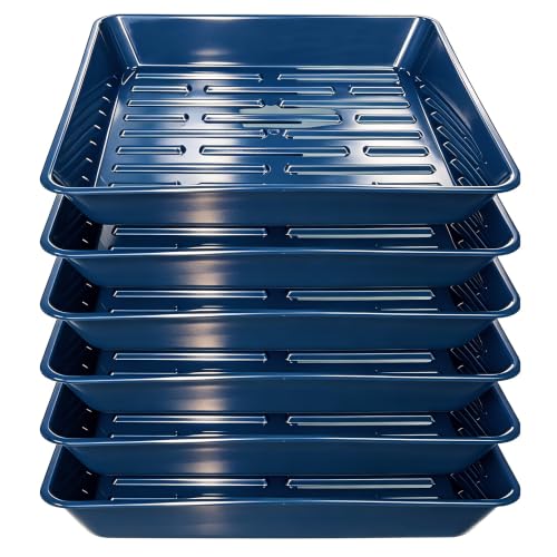 6 Packs Square Plant Saucer Pot Tray, 10 inch Blue Flower Planter Saucers and Drip Trays - color: Blue, size: 10" - 6 Pack