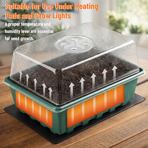 Mr. Pen- Seed Starter Tray Kits, 6.6"x4.6", 10 Set, Total 120 Cells - size: 12-Cells 10-Pack
