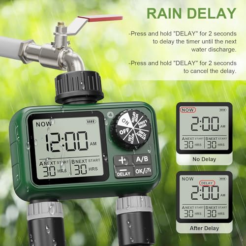 Water Timer for Outdoor Garden Hose, Sprinkler Timer for Garden - style: 2 Outlet