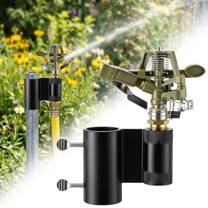 T Post Impact Sprinkler, Zinc Alloy 360°Garden Sprinkler Fit T U Round Post