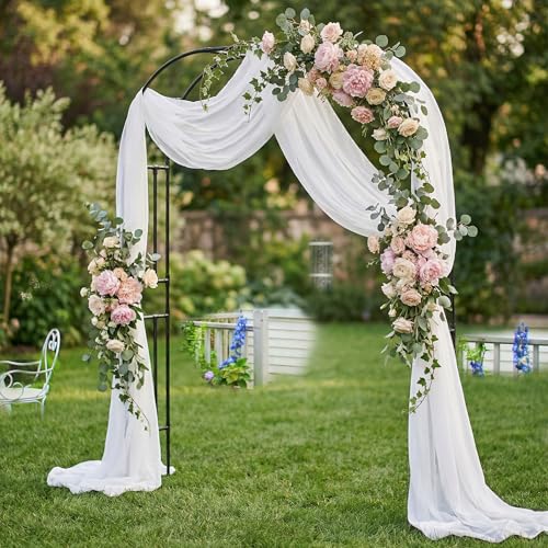 PE Coated Metal Garden Arch Trellis 95.8" H x 70.9" W Black