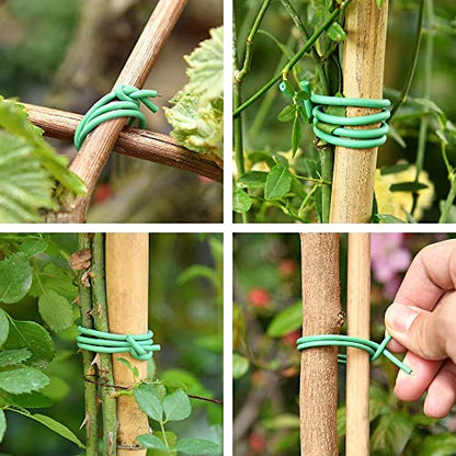 Plant Ties - 32.8ft Soft Twist Ties Green TPR Garden Ties Supply, for Supporting Plants Tomatoes Office Home Organizing - size: 32.8 feet/10 Meters