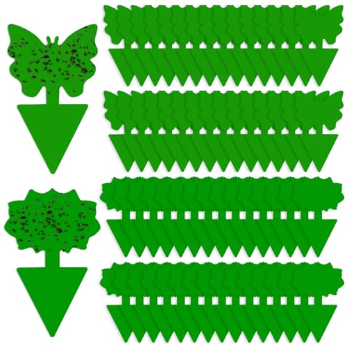 Fruit Fly Traps, 60 Pack Green Stick Traps, Fungus Gnat Traps, Plant Fly Stickers for Indoor and Outdoor Use Protect The Plant - color: Green, size: 60 Pack