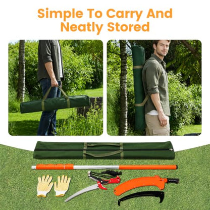 20FT Telescopic Tree Pruner Saw, Detachable Dual-Purpose High Reach Pole Pruner, Pulley Labor-Saving Branch Cutter, Extendable Manual Pole Saw for Garden Orchard Fruit Trees - size: 20FT