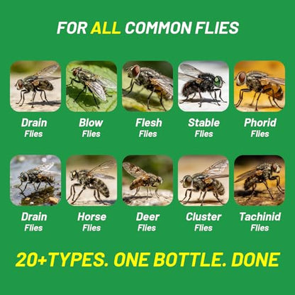 Fly Traps Outdoor with Food Bait, Disposable Flies Bags Outside, Hanging Flying Insect Control, Pest Killer Repellent, Bug Catchers Backyard, Patio, Ranch, Trash Can, 6 Pack