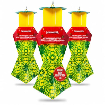 Catchmaster Japanese Beetle Traps 3 Pack, Outdoor Beetle Bags w/Dual Lure - size: 3-Pack