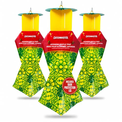 Catchmaster Japanese Beetle Traps 3 Pack, Outdoor Beetle Bags w/Dual Lure - size: 3-Pack