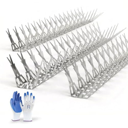 OFFO Bird Spikes for Outside, 304 Stainless Steel, 5 Pack 5 Ft, Silver - color: Bright Silver