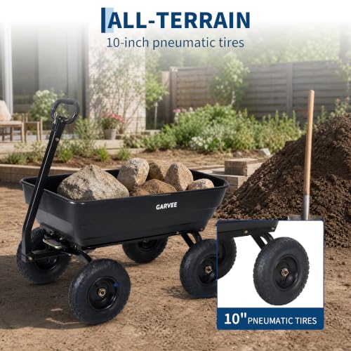 Heavy-Duty Utility Garden Dump Cart, 1200Lbs Capacity - size: 1200LBS