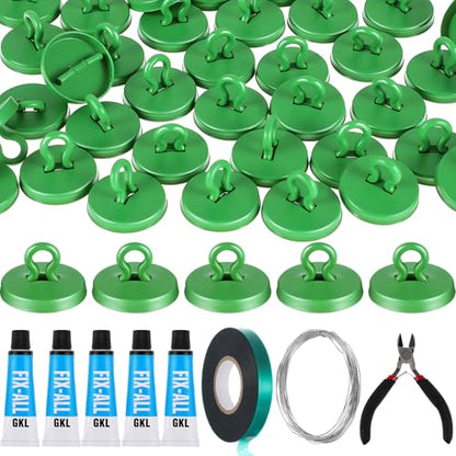 Willbond 80 Pcs Plant Anchors Kit for Vine Wall Stucco Trellis, Green - color: Green