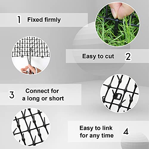 Zopeal 13ft Cat Deterrent Mat, Soft Spikes, Indoor Outdoor Pet Repellent - color: Black, style: 158 x 12 Inch