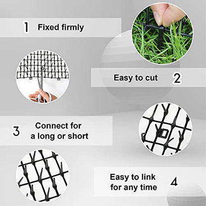 Zopeal 13ft Cat Deterrent Mat, Soft Spikes, Indoor Outdoor Pet Repellent - color: Black, style: 158 x 12 Inch