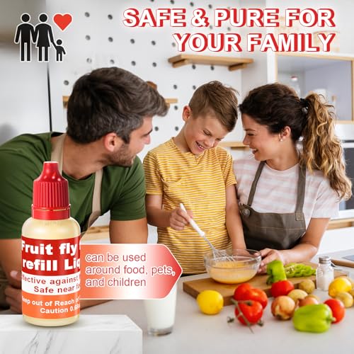 Qualirey 8 Pack Fruit Fly Trap Refill Liquid, 0.68oz/ Bottle (Red)