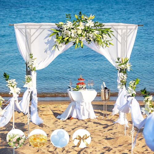 Garden Arch Trellis 141.7"L×106.3"H Sturdy & Rustproof Large Flat Top Arbor - size: 141(L)*106(H)*20(W)inch-25MM