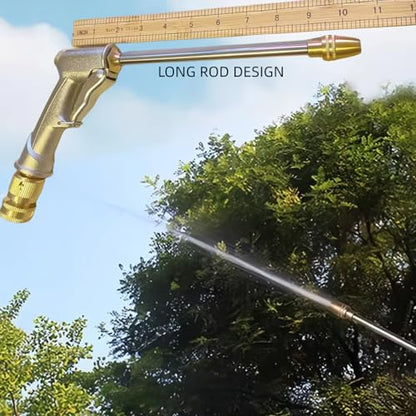 Hose Sprayer Nozzle Heavy Duty High Pressure Water Adjustable Spray Gun - color: Silvery