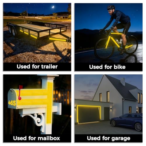 SWRT Reflective Tape 2 Inch x 30 Feet DOT-C2 Shining Star Fade Resistant Yellow Reflective Tape Outdoor Waterproof Strong Adhesive Safety Warning Tape Reflector Conspicuity Tape for Trailer Truck Bike - size: 2 Inch x 30 Ft