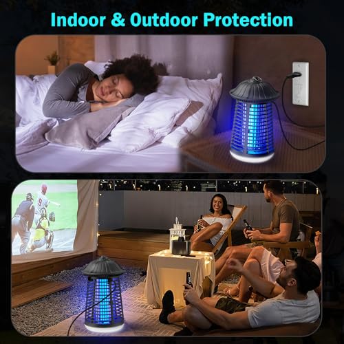 Bug Zapper Indoor Outdoor, Plug‑in Electric Mosquito Insect Killer Lantern
