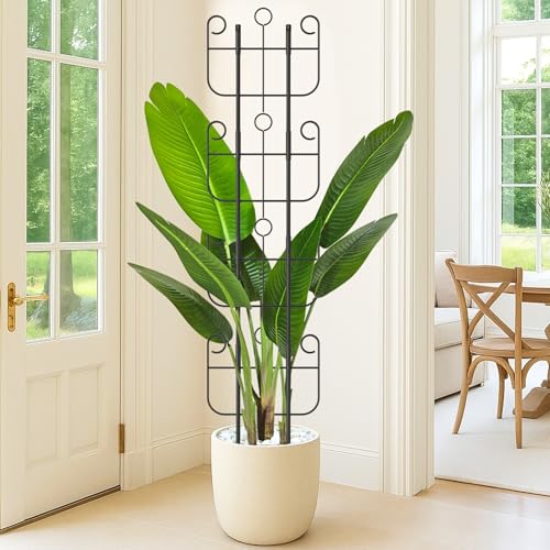 4 Pack Trellis for Climbing Plants Indoor, Expandable Heavy-Duty Metal Trellis for Potted Plants Outdoor, Flowers Vine Ivy, Sturdy Houseplant Pothos Plant Climber Support - size: 4 Pack-17in(H)x12.6in(L)