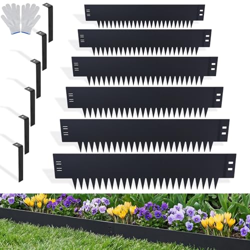 20ft Galvanized Steel Landscape Edging, 6-Pack 8"x40" Hammer-in No Dig - size: 6 Pack( 40" L x 8" H )