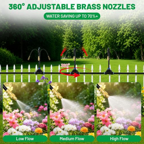 Drip Irrigation System 50FT 1/4" 2026-Upgrade Garden Sprinkler Kit - size: 50FT