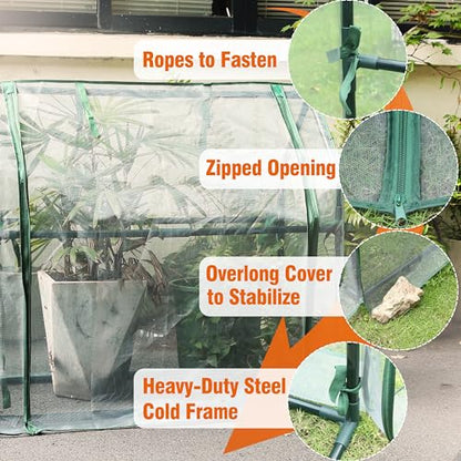 Gardzen Mini Greenhouse with Mesh Cover 36.2"(L) x18.9(W) x33.3(H) - size: 36”(L) x18”(W) x33”(H)