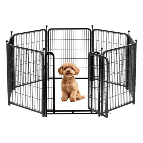 Garden Fence Animal Barrier, 48 in(H) X17.7 Ft(L) Wide Door Low Threshold, 8 Panels Heavy Duty Dog Fence Outdoor for Yard, Fencing for Garden Beds, Pet Fence Ourdoor - size: 48in(H)×18ft(L) 8 panels