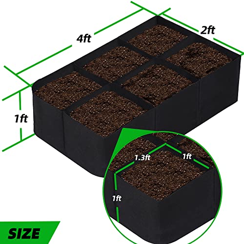 CJGQ Fabric Raised Garden Bed 4x2x1ft Garden Grow Bed Bags for Growing Herbs, Flowers and Vegetables 55 Gallon - size: 4ft*2ft*1ft-1 Pack