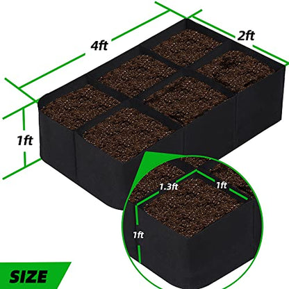 CJGQ Fabric Raised Garden Bed 4x2x1ft Garden Grow Bed Bags for Growing Herbs, Flowers and Vegetables 55 Gallon - size: 4ft*2ft*1ft-1 Pack